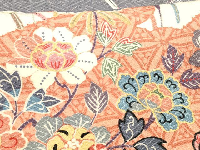 平和屋着物■訪問着 草花文 金彩 正絹 逸品 DABC8372cm
