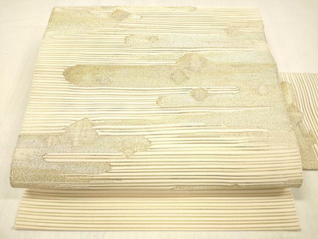 平和屋着物＊夏物 絽綴れ 八寸名古屋帯 霞菱文 金銀糸 正絹 逸品 DABC8399cm