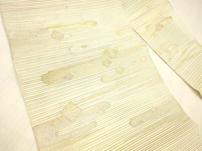 平和屋着物＊夏物 絽綴れ 八寸名古屋帯 霞菱文 金銀糸 正絹 逸品 DABC8399cm