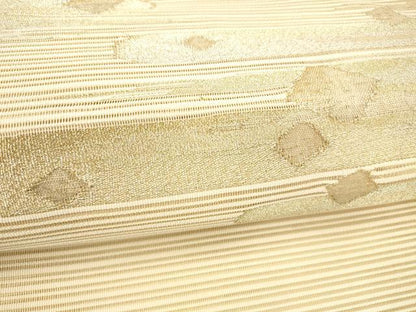 平和屋着物＊夏物 絽綴れ 八寸名古屋帯 霞菱文 金銀糸 正絹 逸品 DABC8399cm