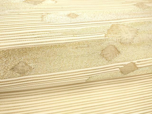 平和屋着物＊夏物 絽綴れ 八寸名古屋帯 霞菱文 金銀糸 正絹 逸品 DABC8399cm