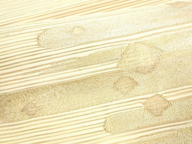 平和屋着物＊夏物 絽綴れ 八寸名古屋帯 霞菱文 金銀糸 正絹 逸品 DABC8399cm
