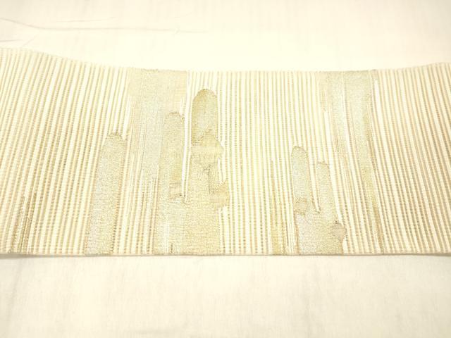 平和屋着物＊夏物 絽綴れ 八寸名古屋帯 霞菱文 金銀糸 正絹 逸品 DABC8399cm