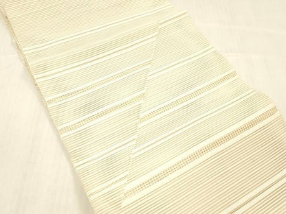 平和屋着物＊夏物 絽綴れ 八寸名古屋帯 横段文 正絹 逸品 DABC8400cm