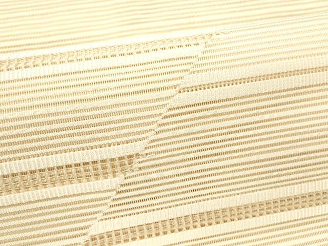 平和屋着物＊夏物 絽綴れ 八寸名古屋帯 横段文 正絹 逸品 DABC8400cm