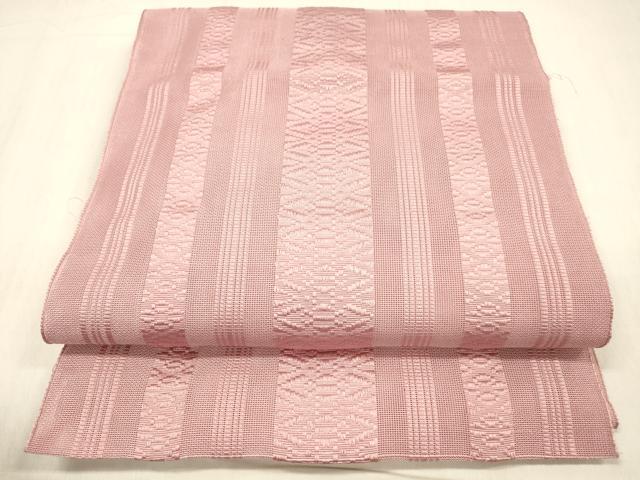 平和屋着物＊夏物 博多織 八寸名古屋帯 献上 紅梅色 DABC8401cm