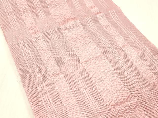 平和屋着物＊夏物 博多織 八寸名古屋帯 献上 紅梅色 DABC8401cm