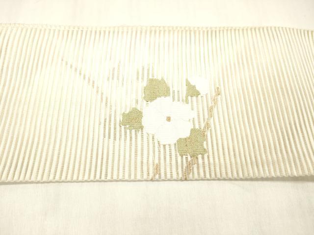 平和屋着物＊夏物 絽綴れ 八寸名古屋帯 草花文 金糸 正絹 逸品 DABC8406cm