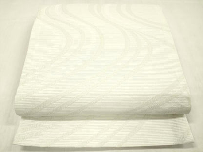 平和屋着物＊夏物 全通柄 京袋帯 流水文 白緑色 DABC8407cm