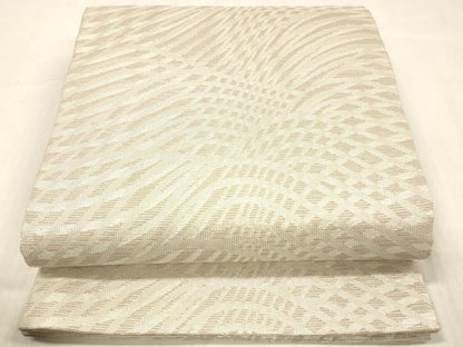 平和屋着物＊夏物 六通柄袋帯 抽象文様 銀糸 正絹 逸品 DABC8408cm