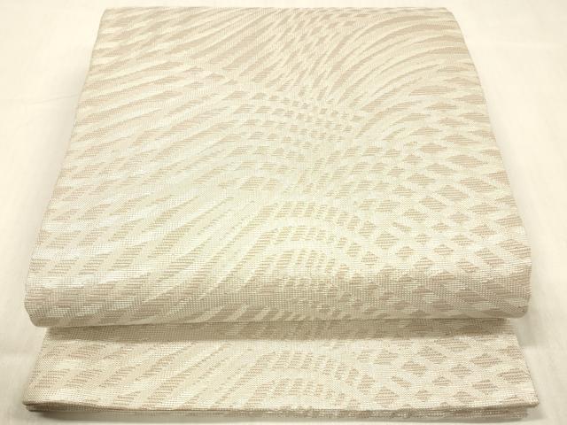 平和屋着物＊夏物 六通柄袋帯 抽象文様 銀糸 正絹 逸品 DABC8408cm
