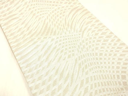 平和屋着物＊夏物 六通柄袋帯 抽象文様 銀糸 正絹 逸品 DABC8408cm