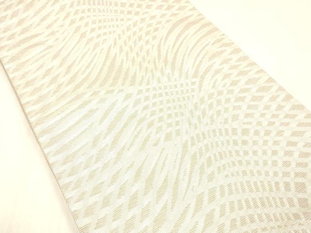平和屋着物＊夏物 六通柄袋帯 抽象文様 銀糸 正絹 逸品 DABC8408cm