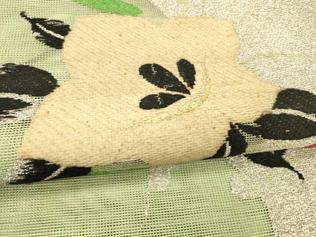 平和屋着物＊夏物 アンティーク 大正ロマン 六通柄 本袋帯 総刺繍 草花文 金銀糸 正絹 逸品 DABC8410cm