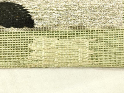 平和屋着物＊夏物 アンティーク 大正ロマン 六通柄 本袋帯 総刺繍 草花文 金銀糸 正絹 逸品 DABC8410cm