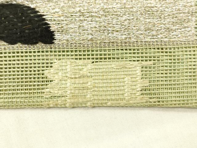 平和屋着物＊夏物 アンティーク 大正ロマン 六通柄 本袋帯 総刺繍 草花文 金銀糸 正絹 逸品 DABC8410cm