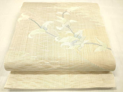 平和屋着物＊夏物 太鼓柄袋帯 枝花文 金銀糸 やまと誂製 正絹 逸品 DABC8412cm