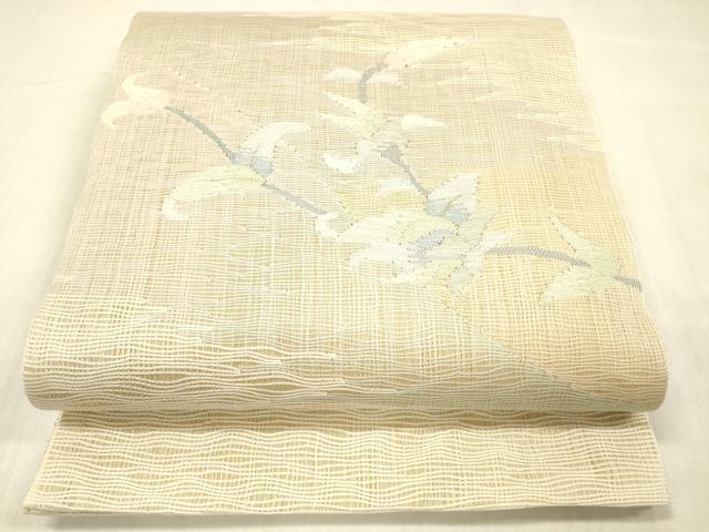 平和屋着物＊夏物 太鼓柄袋帯 枝花文 金銀糸 やまと誂製 正絹 逸品 DABC8412cm