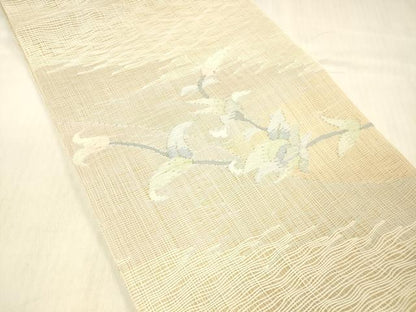 平和屋着物＊夏物 太鼓柄袋帯 枝花文 金銀糸 やまと誂製 正絹 逸品 DABC8412cm