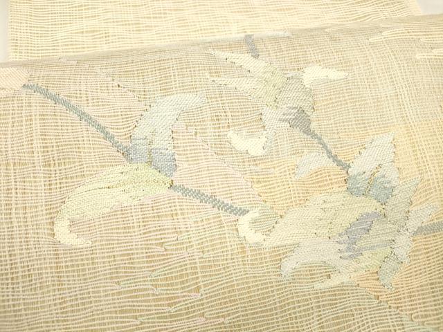 平和屋着物＊夏物 太鼓柄袋帯 枝花文 金銀糸 やまと誂製 正絹 逸品 DABC8412cm