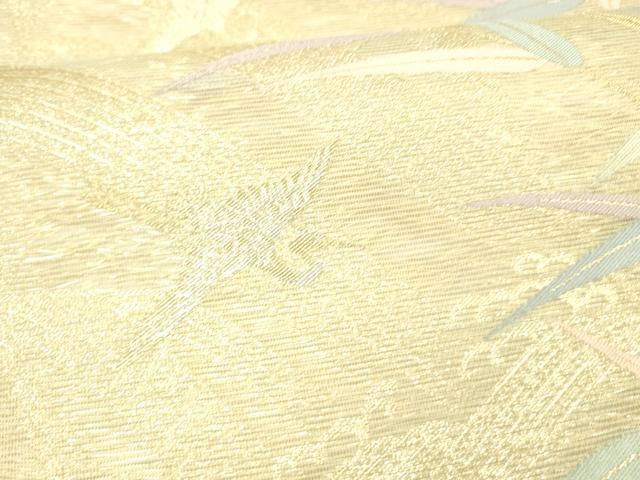 平和屋着物＊夏物 六通柄袋帯 一声二声 花鳥文 金銀糸 正絹 逸品 DABC8413cm