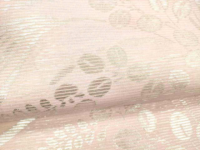 平和屋着物＊夏物 全通柄九寸名古屋帯 草葉文 銀糸 正絹 逸品 DABC8415cm