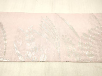 平和屋着物＊夏物 全通柄九寸名古屋帯 草葉文 銀糸 正絹 逸品 DABC8415cm
