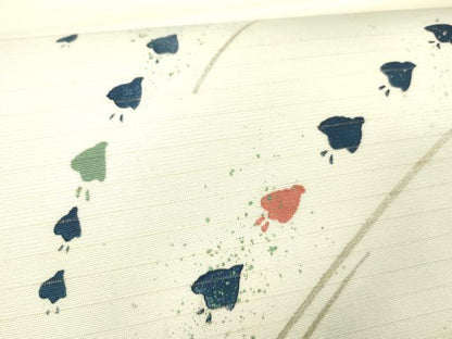 平和屋着物＊夏物 九寸名古屋帯 千鳥文 銀糸 DABC8417cm