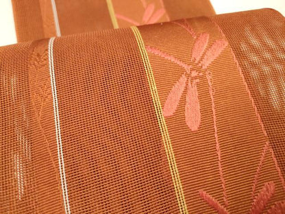 平和屋着物＊夏物 博多織 半幅帯 蜻蛉間道 DABC8421cm