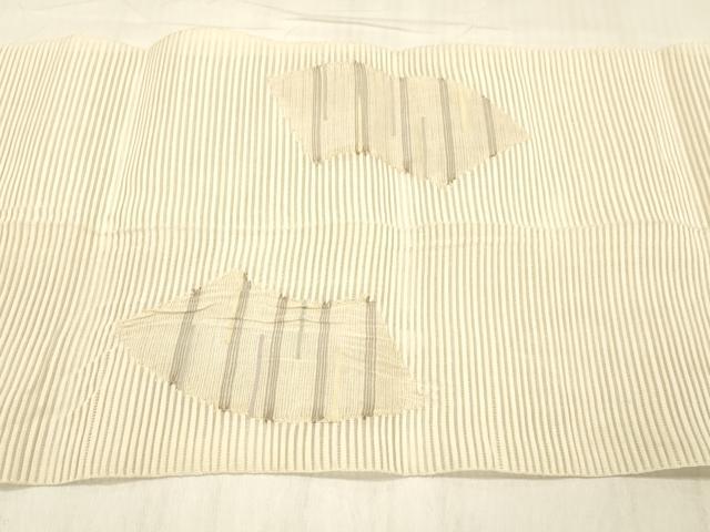 平和屋着物＊夏物 絽綴れ 八寸名古屋帯 地紙横段文 正絹 逸品 DABC8423cm