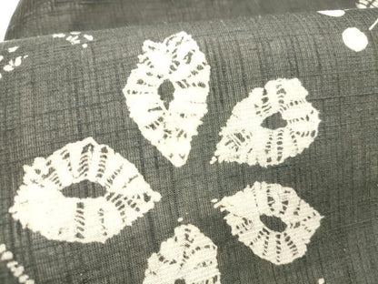 平和屋着物＊夏物 九寸名古屋帯 絞り 舞花文 黒地 正絹 逸品 DABC8426cm
