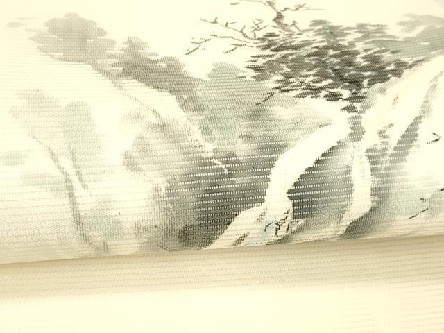 平和屋着物＊夏物 九寸開き名古屋帯 作家物 手描き 風景文 正絹 逸品 DABC8428cm