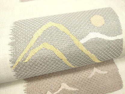 平和屋着物＊夏物 九寸開き名古屋帯 遠山文 銀糸 正絹 逸品 DABC8430cm