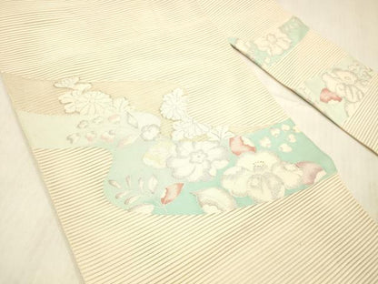 平和屋着物＊夏物 絽綴れ 八寸名古屋帯 辻が花 銀糸 正絹 逸品 DABC8433cm