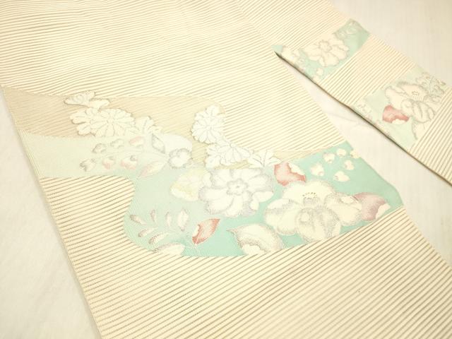 平和屋着物＊夏物 絽綴れ 八寸名古屋帯 辻が花 銀糸 正絹 逸品 DABC8433cm
