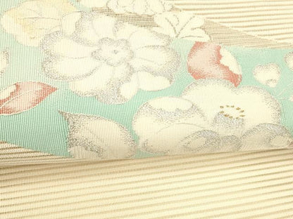 平和屋着物＊夏物 絽綴れ 八寸名古屋帯 辻が花 銀糸 正絹 逸品 DABC8433cm