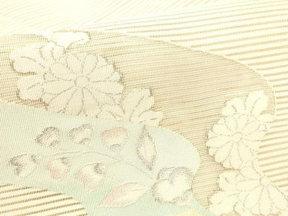 平和屋着物＊夏物 絽綴れ 八寸名古屋帯 辻が花 銀糸 正絹 逸品 DABC8433cm