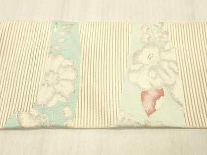 平和屋着物＊夏物 絽綴れ 八寸名古屋帯 辻が花 銀糸 正絹 逸品 DABC8433cm