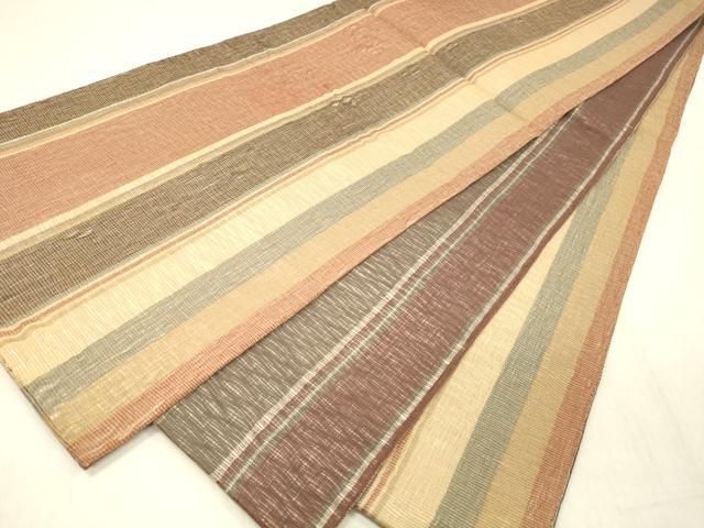 平和屋着物＊夏物 両面 全通柄袋帯 間道 正絹 逸品 DABC8437cm