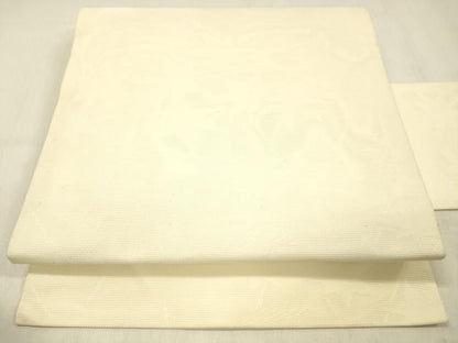 平和屋着物＊夏物 九寸名古屋帯 枝葉文 薄卵色 正絹 逸品 DABC8439cm