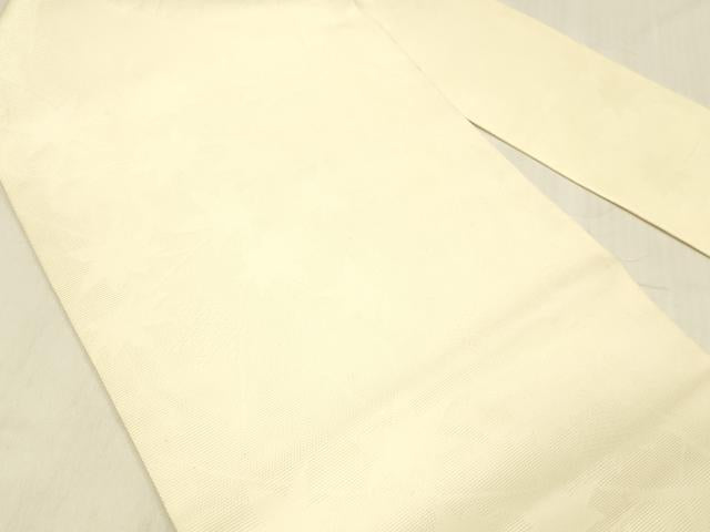 平和屋着物＊夏物 九寸名古屋帯 枝葉文 薄卵色 正絹 逸品 DABC8439cm