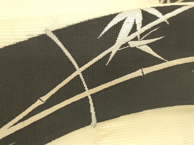 平和屋着物＊夏物 九寸名古屋帯 笹竹文 銀糸 正絹 逸品 DABC8440cm