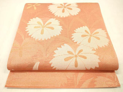 平和屋着物＊夏物 太鼓柄 本袋帯 草花文 金糸 正絹 逸品 DABC8443cm