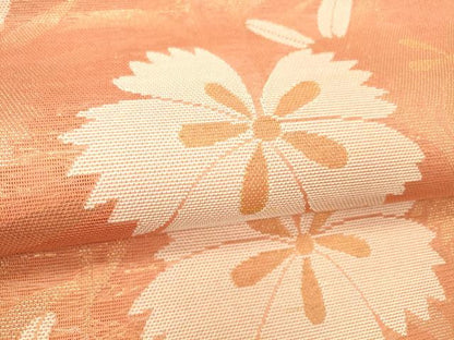 平和屋着物＊夏物 太鼓柄 本袋帯 草花文 金糸 正絹 逸品 DABC8443cm