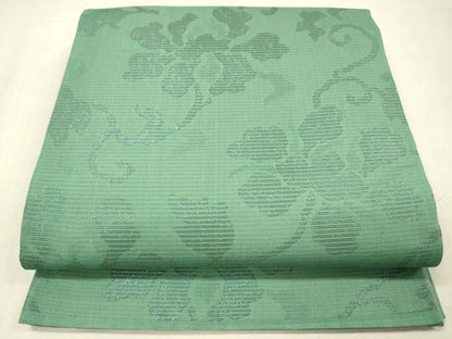 平和屋着物＊夏物 六通柄袋帯 花唐草文 金糸 正絹 逸品 DABC8444cm