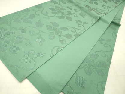 平和屋着物＊夏物 六通柄袋帯 花唐草文 金糸 正絹 逸品 DABC8444cm