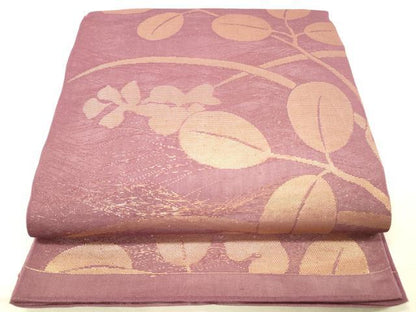 平和屋着物＊夏物 六通柄袋帯 草葉文 金糸 正絹 逸品 DABC8445cm