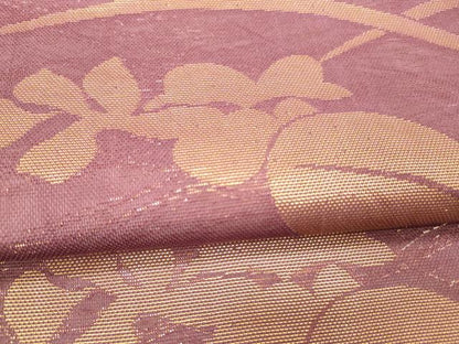 平和屋着物＊夏物 六通柄袋帯 草葉文 金糸 正絹 逸品 DABC8445cm