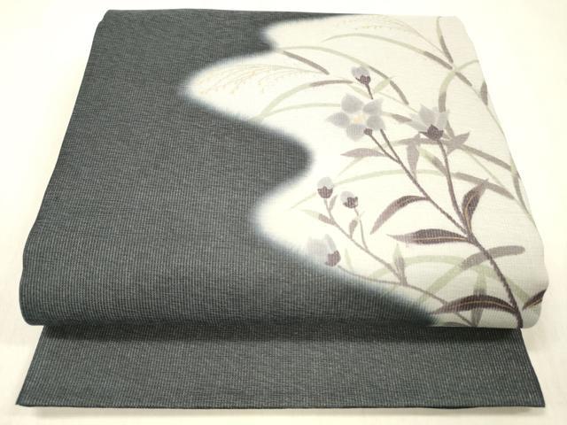 平和屋着物＊夏物 太鼓柄袋帯 草花文 金彩 正絹 逸品 DABC8450cm