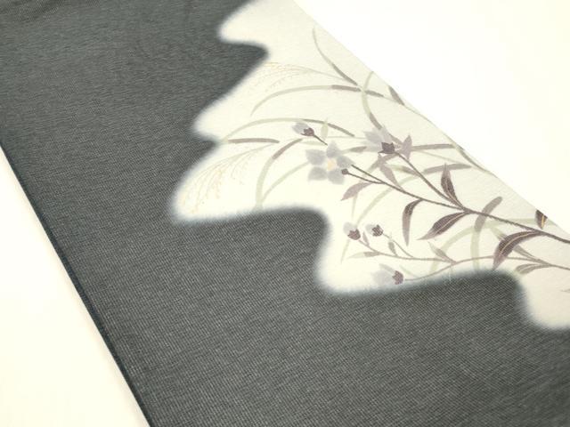 平和屋着物＊夏物 太鼓柄袋帯 草花文 金彩 正絹 逸品 DABC8450cm